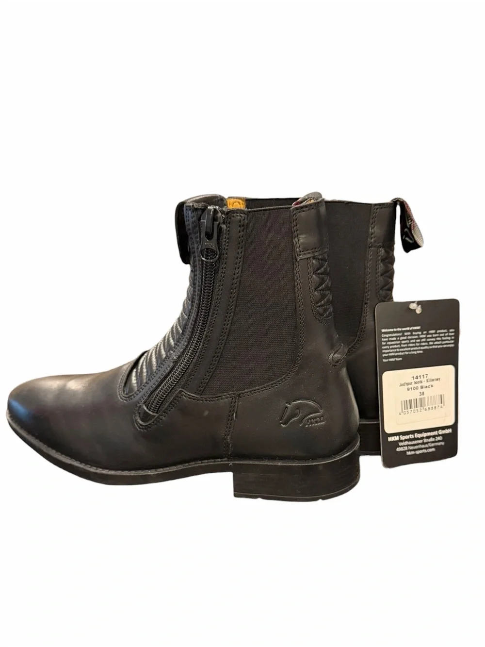 HKM Jodhpur Riding Boots NEW Killarney London Size 38 US 7.5 Equestrian Zip Up